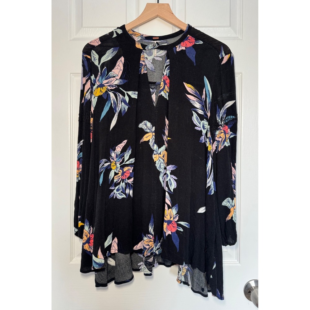 Free People Tunic Top Dress Women's XS Oversized Flowy Boho Whimsigoth Indie